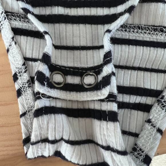 Abercrombie Striped Bodysuit Angel Sleeve Boho Small - Picture 6 of 10
